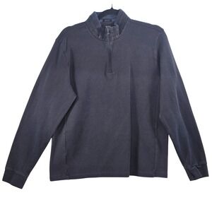 Hugo Boss Mens XL Navy Blue Quarter Zip Regular Fit Textured Knit Sweater